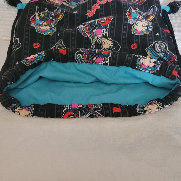 Betty Boop Cinch Bag Mini Backpack drawstring Biker Playful Pop Culture colorful - Picture 6 of 9